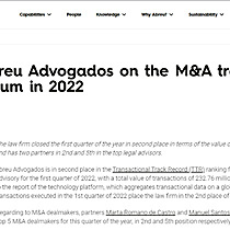 Abreu Advogados on the M&A transactions podium in 2022